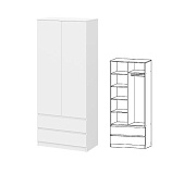 Шкаф 2-х дверный Ницца НЦ.01 (Белый)