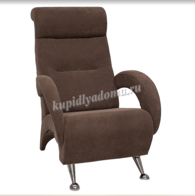Кресло для отдыха Комофрт-К Модель 9 К (Хром/Ткань велюр коричневый Verona Brown)