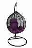 Кресло подвесное маленькое Кокон F-03 (Черный каркас/Фиолетовая подушка)